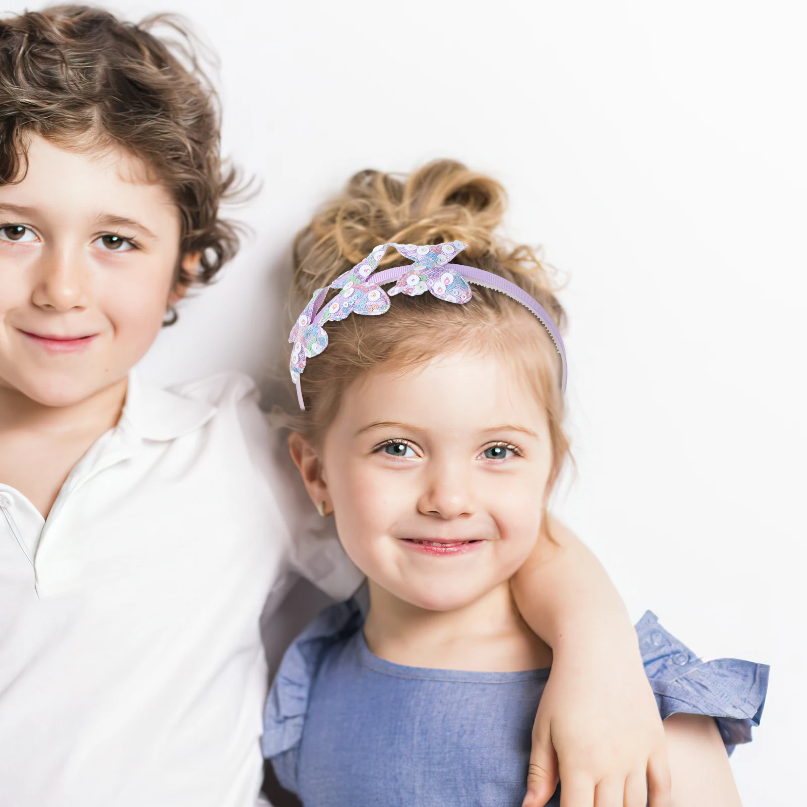 

6pcs Sequin Butterfly Headb Set Children Hair Ribbon Thin Fabric Headb s for Teens Lightweight Comfortable Glitter Accessories