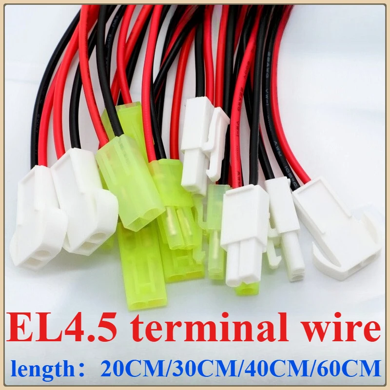 EL 4.5mm Mini Tamiya EL4.5-2P/3P/4P Male Female Connector Connecting with Electric Wire Cable 20/30/40/60cm 22AWG