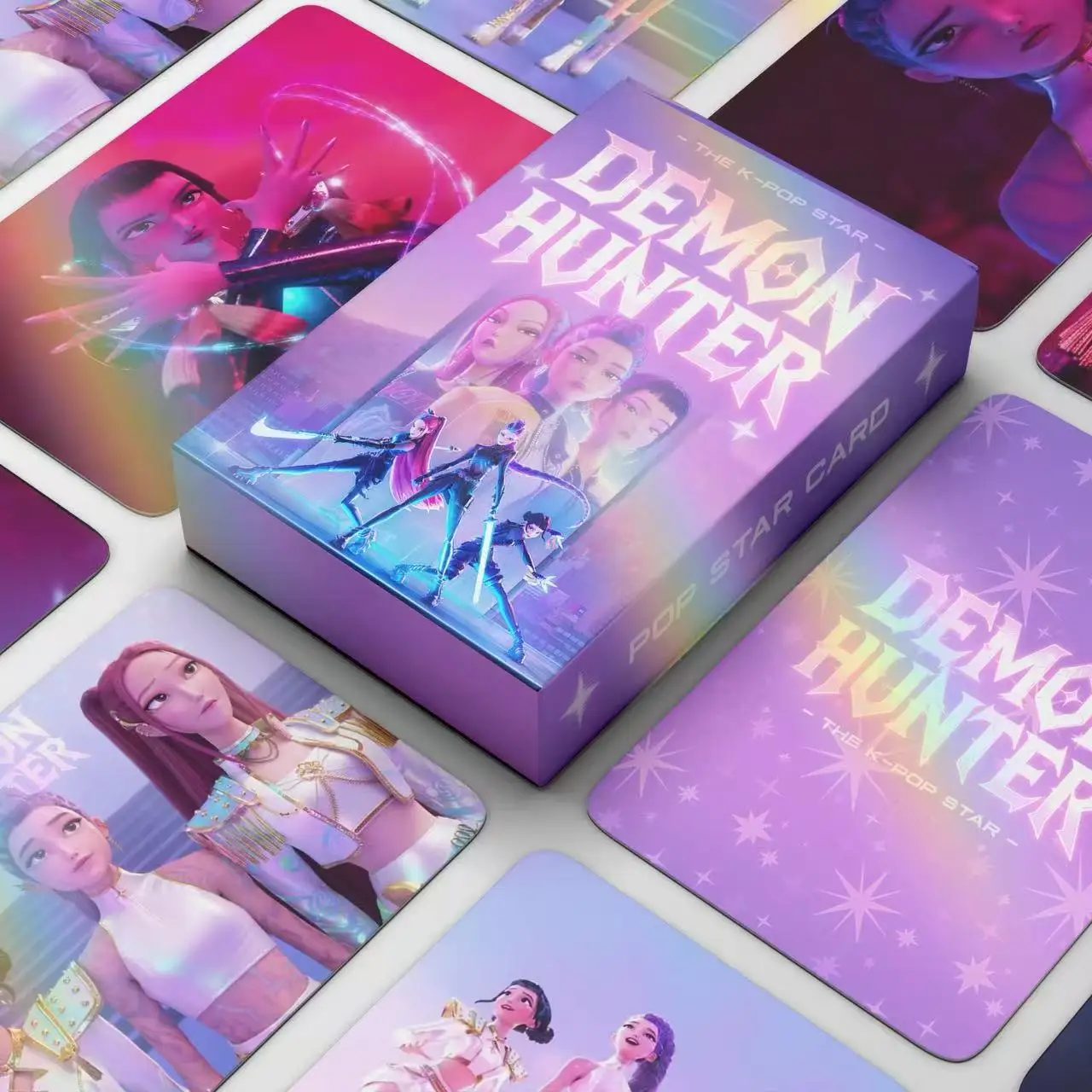 

55pcs Film K-pop Demon Hunters Anime Laser Card Cartoon Girls Boys Group Merchandise HD LOMO Postcard Fans Collection Photos