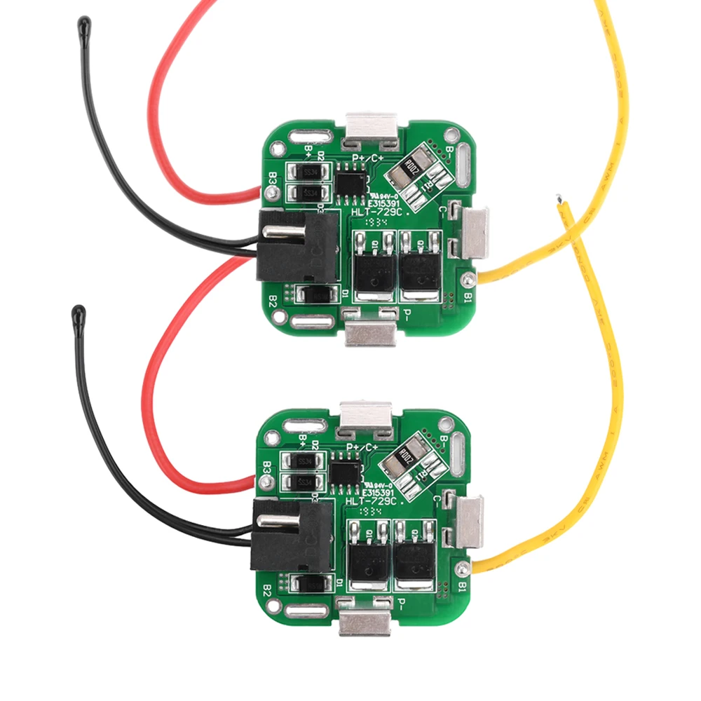 1-2PCS BMS 4S 14.8V Dual MOS 18650 Lithium Battery Charging Protection Board Li-ion Power Bank Charger with Wire