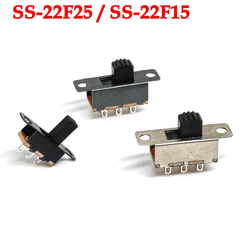 Slide Switch 2 Position 6 Pins With Fixed Hole Handle DPDT 2P2T SS-22F25 SS-22F15 Toggle Switch DC 12V High 5mm 7mm