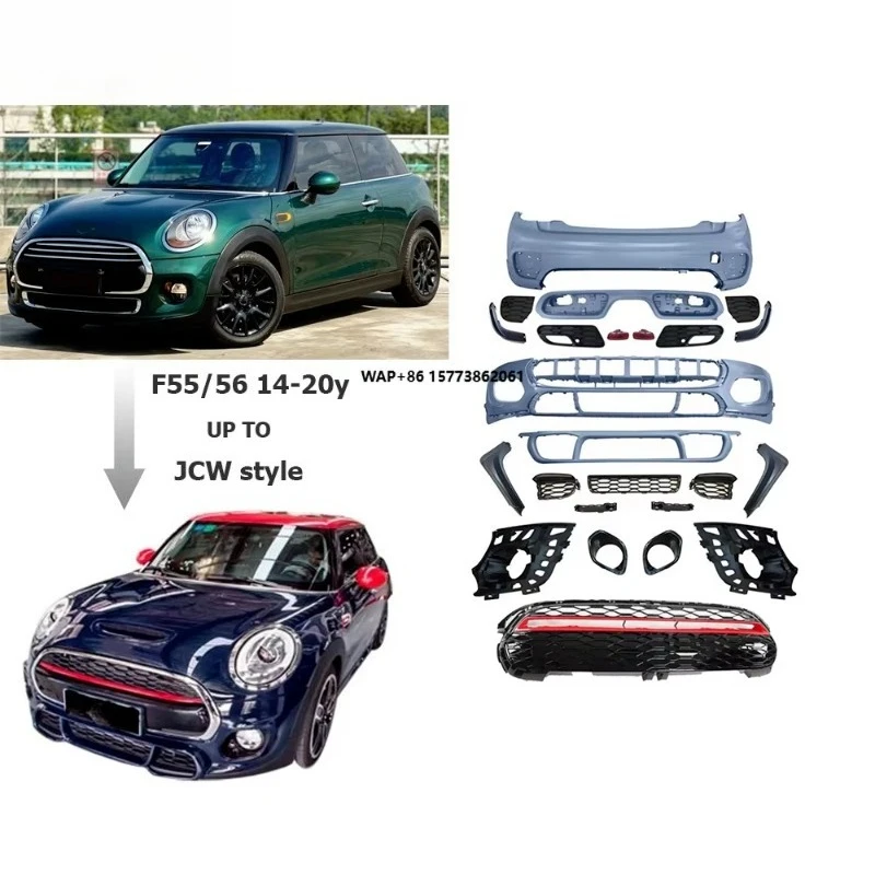 

Body Kit Fit for MIN F55 F56 14-20 Year Upgrade to JCW Style PP Material Car Bumpers Grille Car Accessories Auto Tuning Parts