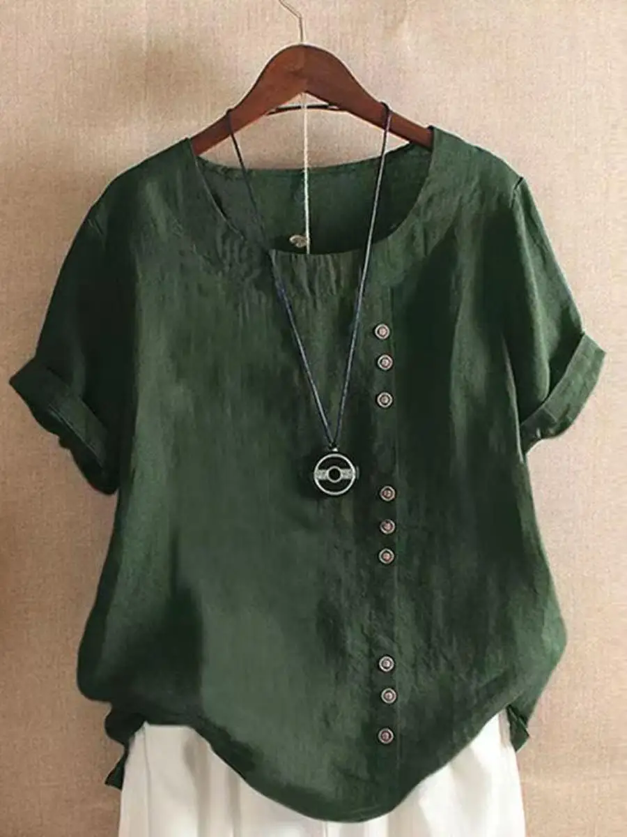 camiseta-feminina-plus-size-de-algodao-e-linho-manga-curta-casual-cor-solida-verao-novo-estilo-retro-confortavel-solta-efeito