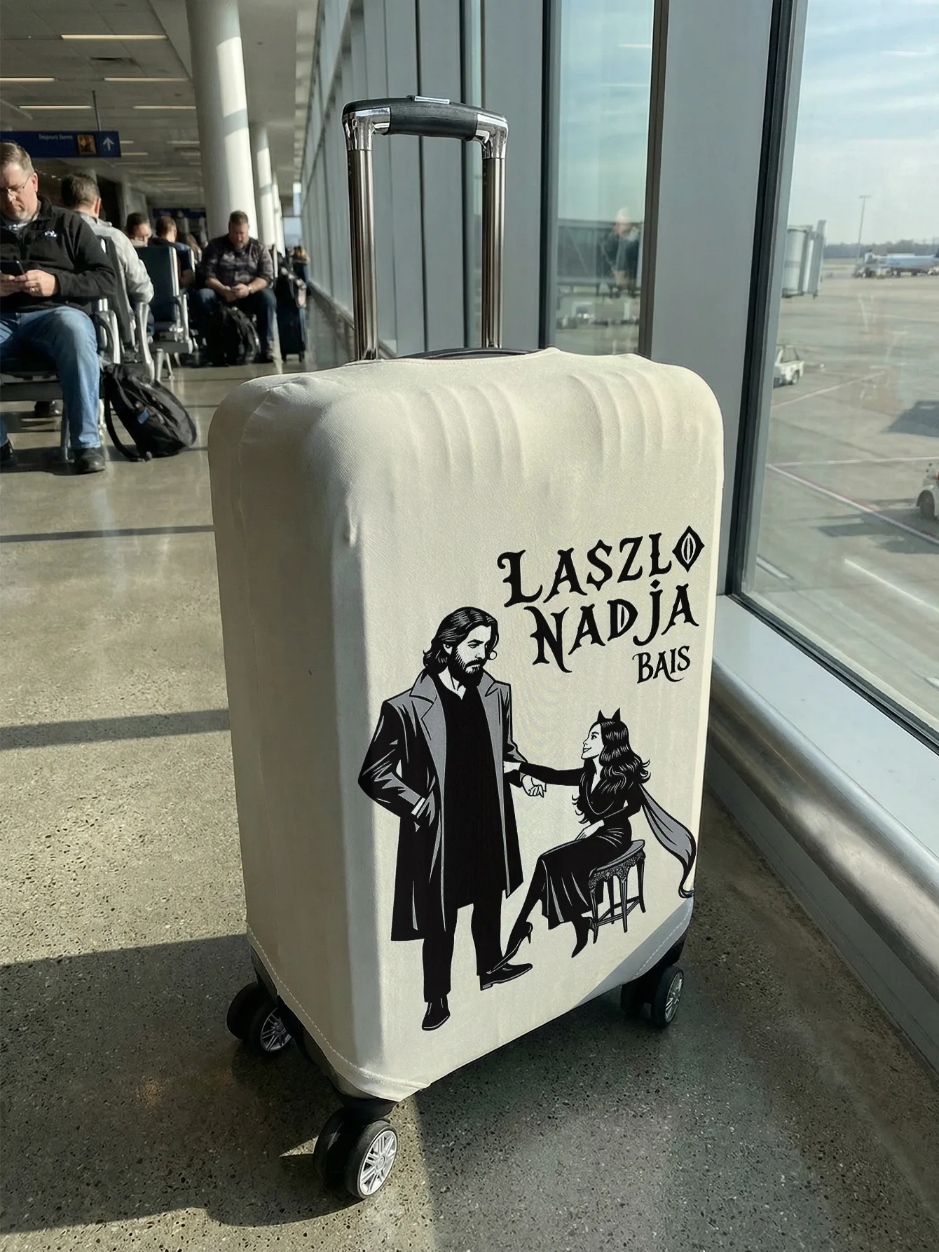 Character illustration luggage protection cover, suitable for 18-32 inch luggage covers, luggage handle gloves, travel accessori