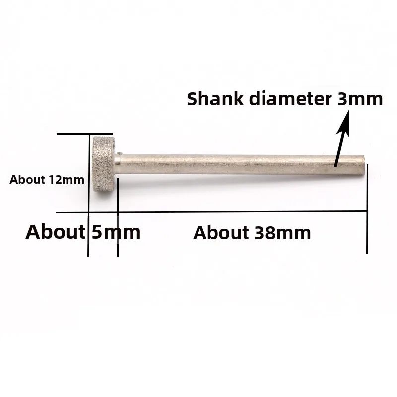 1/2/5/10/20pcs Flat Round Diamond Grinding Heads 10/14mm Handle Diameter 3mm For Use With Power Tools For Grinding And Polishing