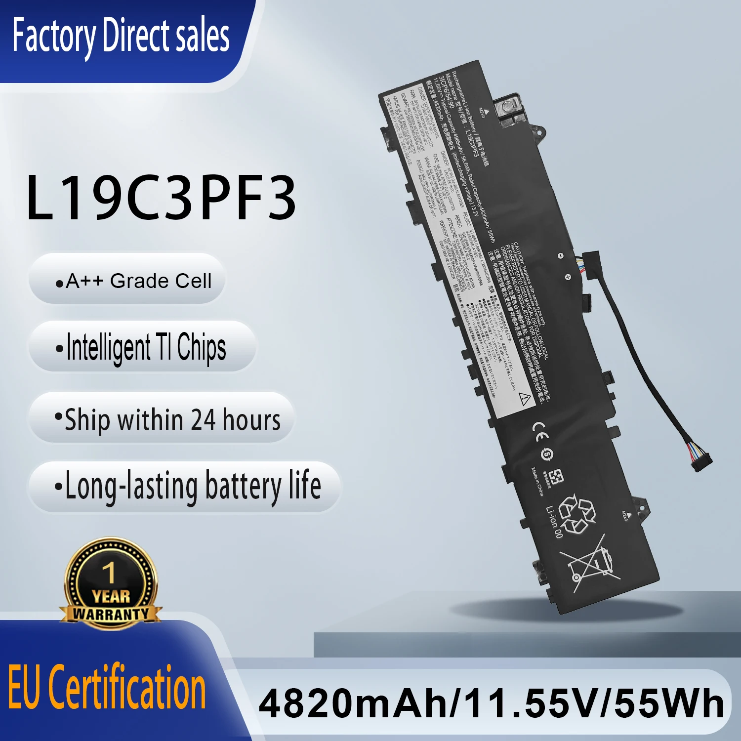 L19C3PF3 Laptop Battery For Lenovo IdeaPad 5-14IIL05 5-14ARE05 5-14ITL05 5-14ALC05 Series L19M3PF3 L19M3PF4 L19L3PF7 SB10W86954