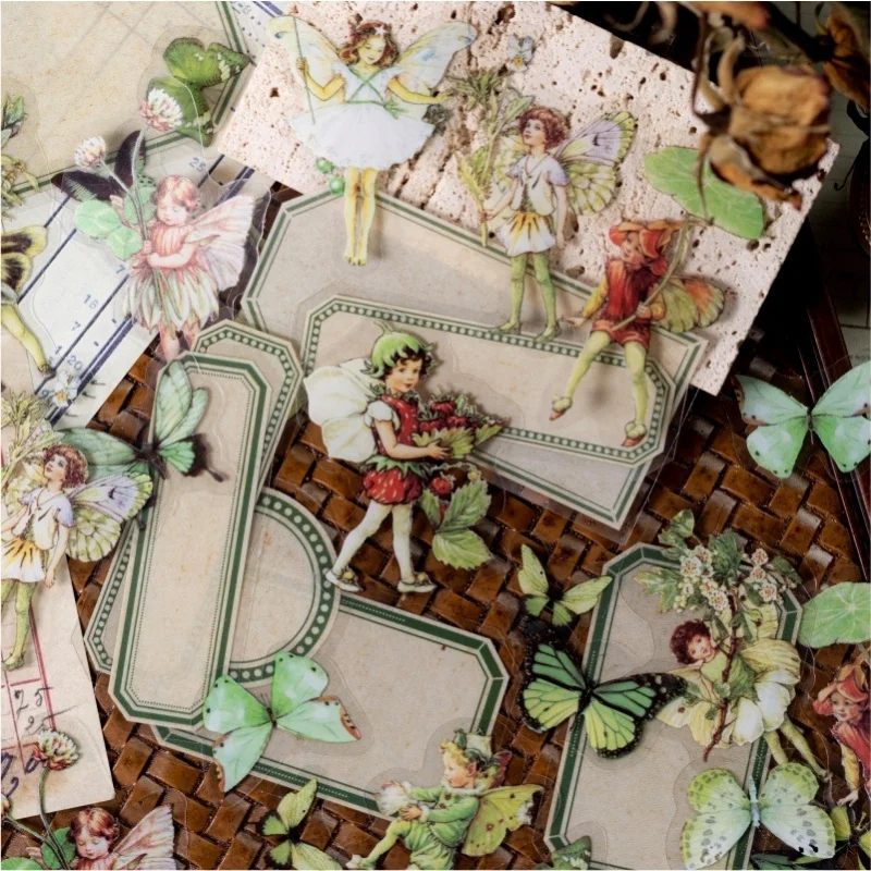 1pack/50pcs Fairy Forest Elf Stickers, Dreamy Forest Fairies for Dreamy Journal Scene Collage DIY