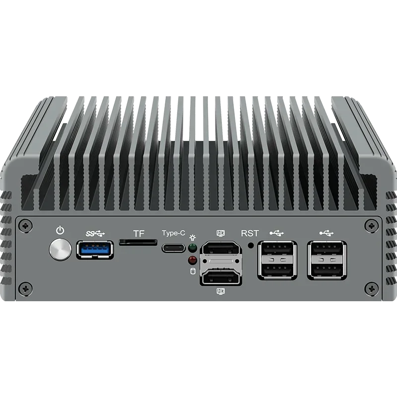 6 LAN جهاز جدار الحماية 2.5G راوتر الجيل الثاني عشر Intel i3-N305/N100 DDR5 2 * NVMe 2 * SATA3.0 كمبيوتر صغير بدون مروحة ESXi Proxmox Host