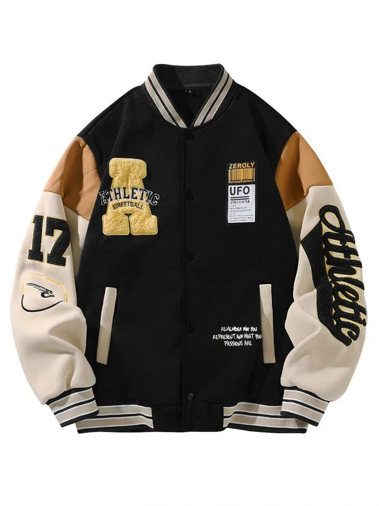 Autumn and Spring Fashion Trend American Vintage Embroidered Baseball Jacket Men's Loose Sports Plus Size High-grade Blazer view 6