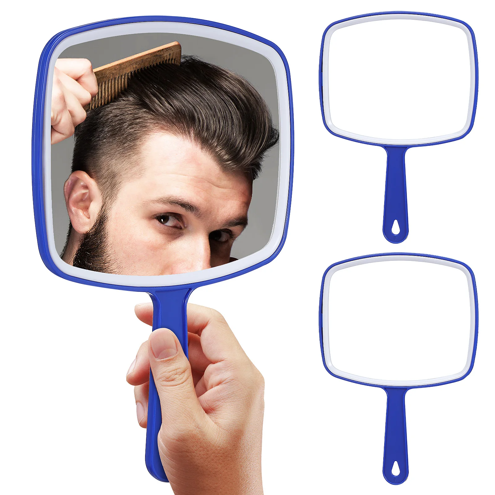 Grand miroir à main à réflexion haute définition, 3 pièces, miroir de vanité Portable pour femmes, maquillage, soins de la peau, miroirs compacts