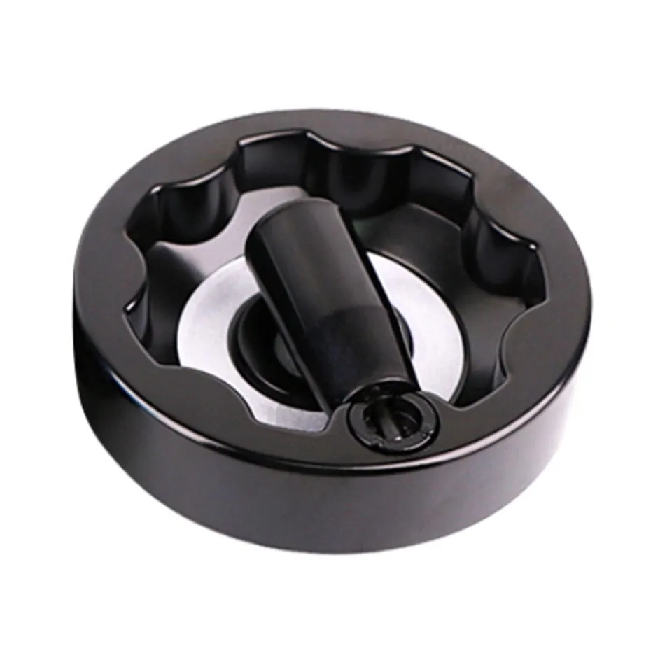 عجلة عقارب مموجة من الخشب المطاطي/عجلة يدوية كاملة العرض مع مقبض قابل للطي عجلة عقارب قابلة للطي 100/125/160/200 #3