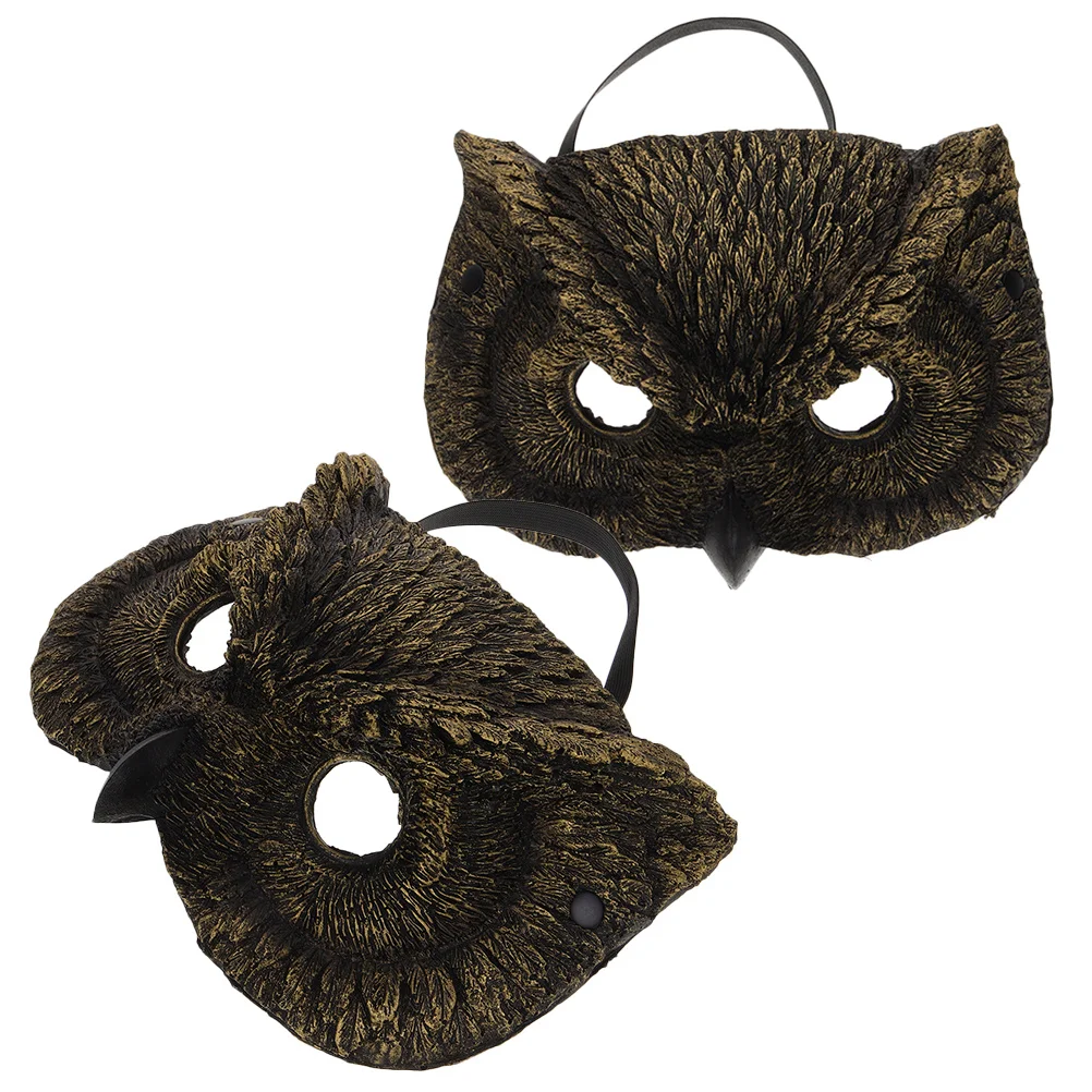 2Pcs Owl Mask Halloween Masquerade Costume Adult Half Face Cosplay Masks for Boys Men Halloween Masks for Woman