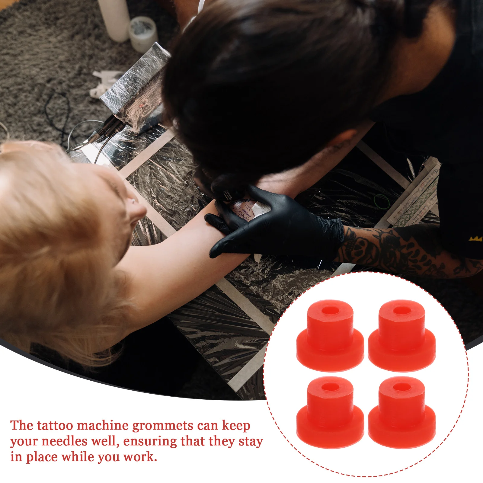 

100Pcs Tattoos Needle Grommets Silicone Replacement Tattoo Machine Parts for Professionals Amateurs Tattooing Accessories