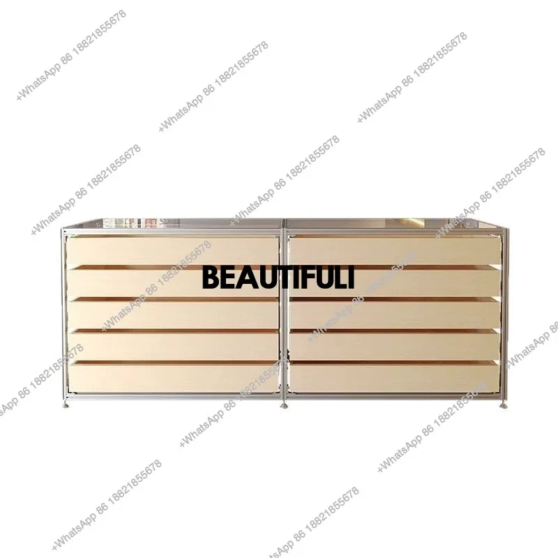 Birch Ocean Panel Aluminum Profile Middle Island Cabinet Display Drawer Locker Display Cloakroom