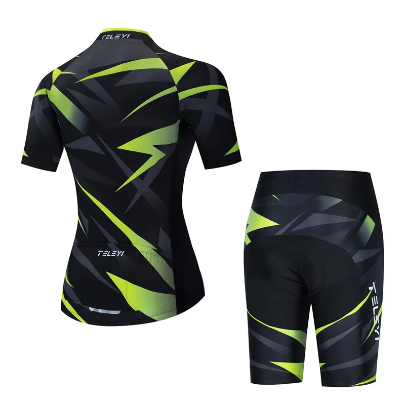 Pro Women's Cycling Jersey Set Summer Bike Outfits Female Anti-UV Bicycle Clothing Suit Mountain Road