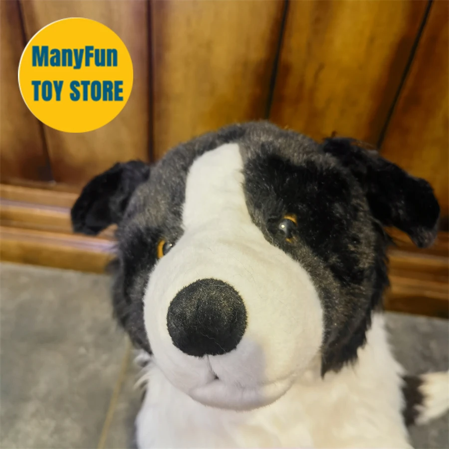 Border Collie High Fidelity Cute Plushie Shepherd Dog Plush Toys Lifelike Animals Simulation Stuffed Doll Kawai Toy Gifts Kids