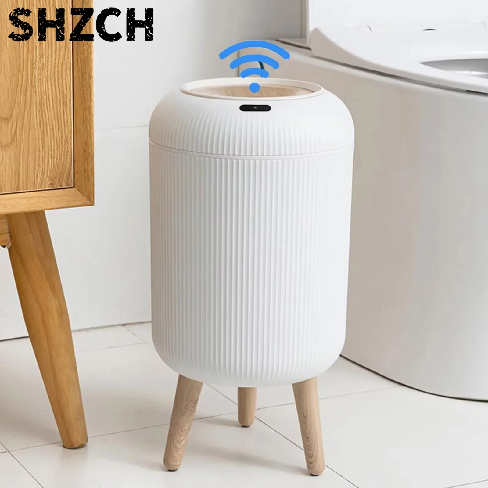 Automatic Trash Can with Lid,  Small Plastic Smart Trash Can, Motion Sensor Trash Can for Bedroom, Bathroom, Kitchen, Office