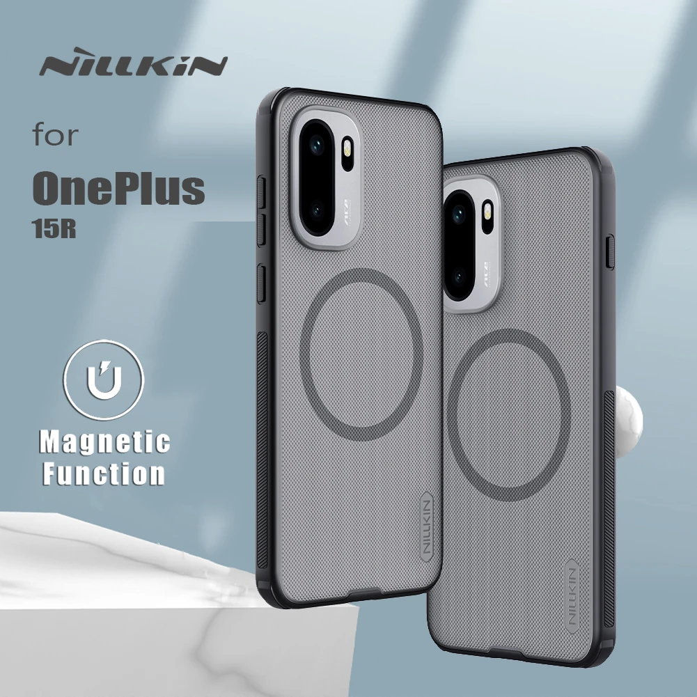 

Чехол Nillkin для OnePlus 15R 5G с поддержкой MagSafe, матовый, с мягкой рамкой, полная защита задней панели для One Plus 15R