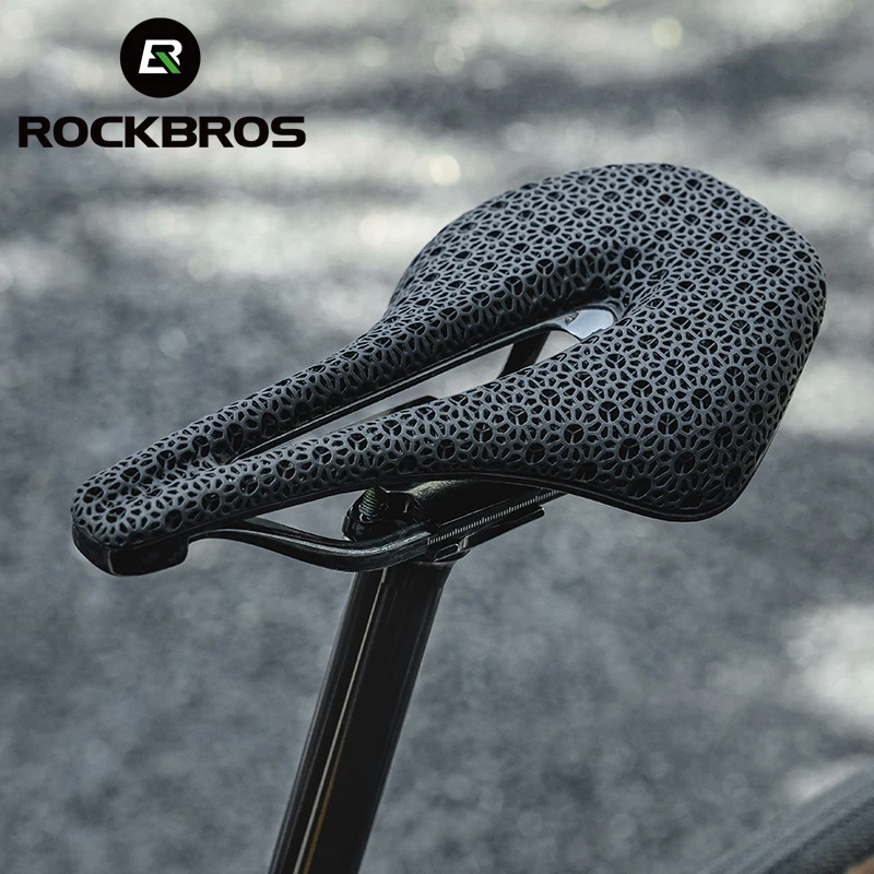 

ROCKBROS Carbon Fibre Bicycle Saddle 3D Printing Integrated Zonal Shock Absorption Comfortable MTB Road Bike Seat Spare Parts