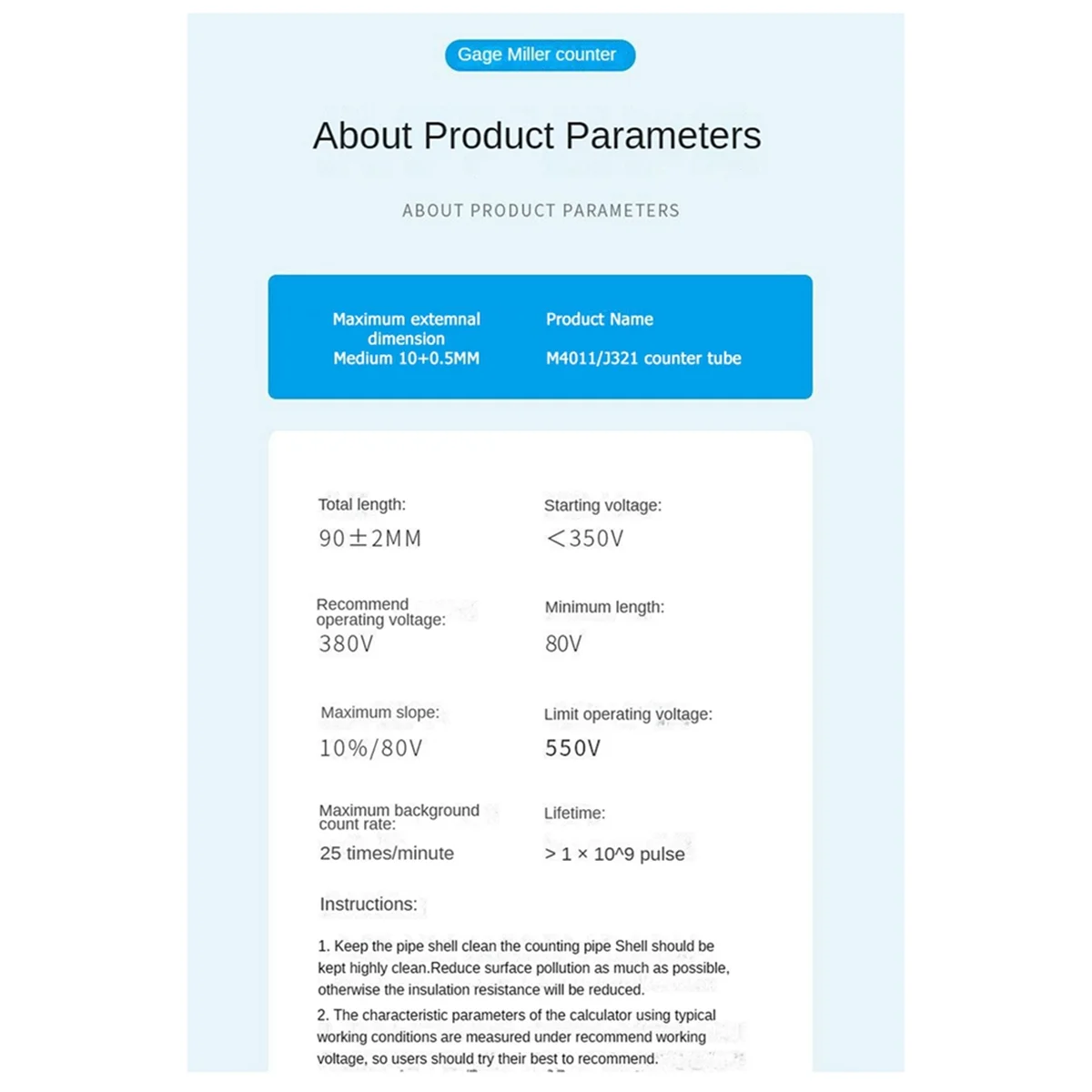Gfc-1 Set J321 Geiger Muller Tube Counter Hard Beta GM Detectors with Ion Chamber the Tube for Nuclear Radiation Detector