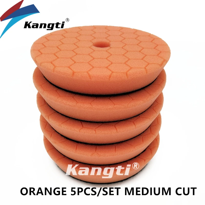 Kangti 5/6 inch Car Polishing Pad Kit Set Self-Adhesive Buffing Waxing Sponge Wool Wheel Polishing Pad For Car Polisher Drill image 3