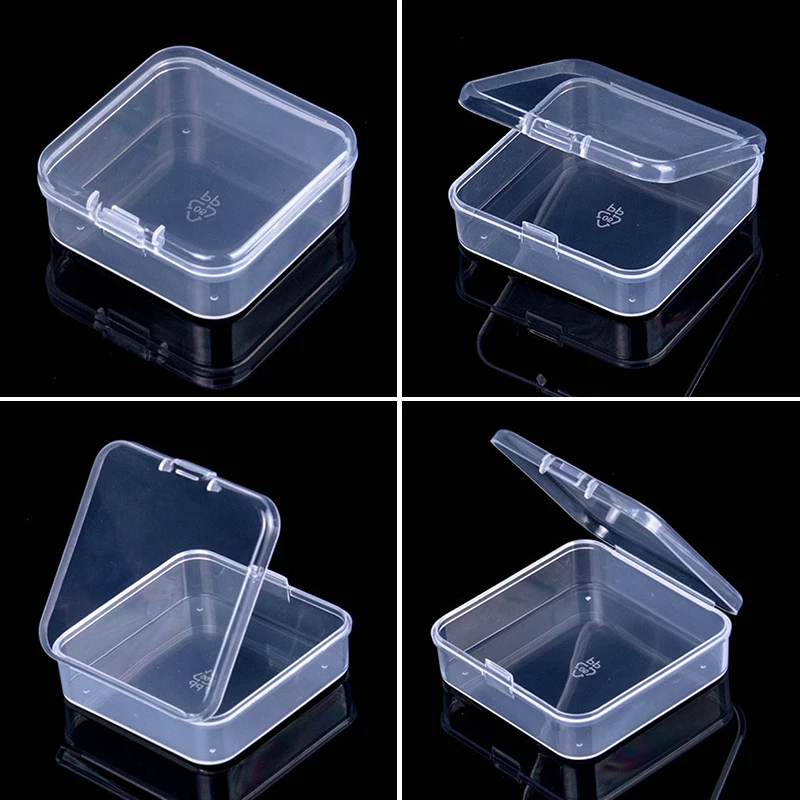 

Mini Boxes Rectangle Clear Plastic Jewelry Storage Case Container Packaging Box Small Items Beads Collecting School Stationery