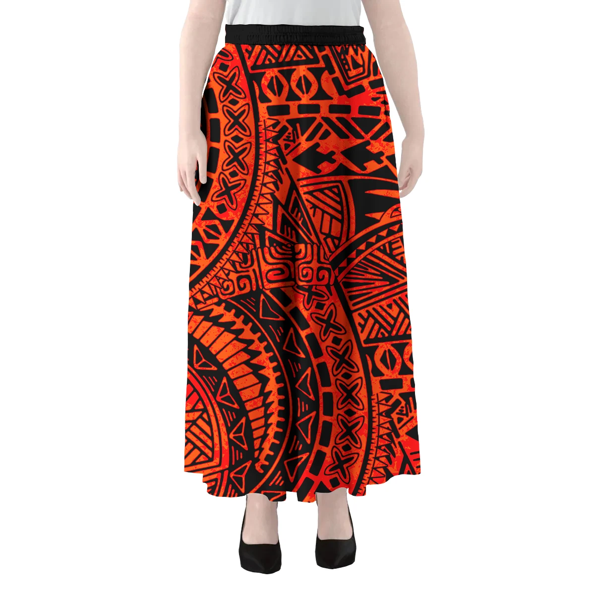 Custom Women's Long Skirt Elegant Women's Skirts Vintage Polynesian Soft Causal High-waisted A-line Skirts For Women