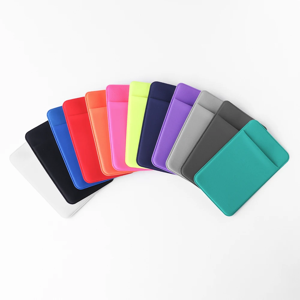 Étui portefeuille élastique universel pour téléphone portable, porte-carte d'identité de crédit, pochette autocollante à la mode