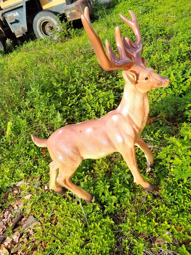 FRP sculpture outdoor sika deer simulation animal giraffe school biological garden model