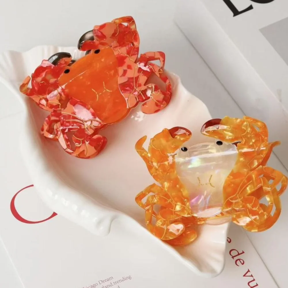 패션 스위트 크랩 아세테이트 헤어 클립 기하학적 사랑스러운 바다 동물 상어 클립 포니테일 클립 독창적인 헤어 클로 여행용