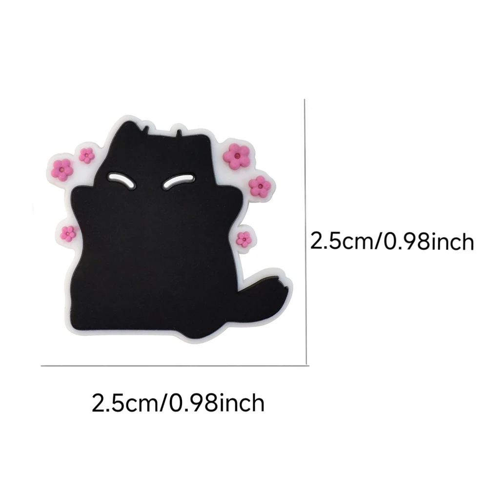 NEW Cartoon Shoe Charm Cute Black Cat Series PVC Shoe Accessories DIY Detachable Waterproof PVC Shoe Decorations Giftsts