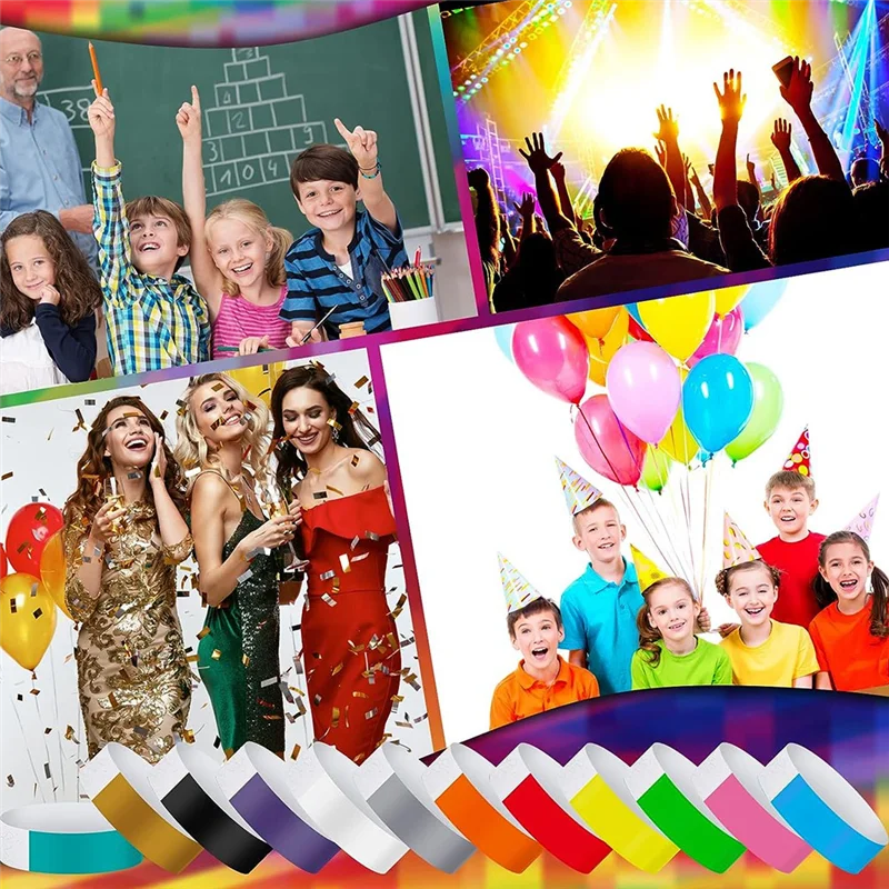 

1200Pcs Waterproof Hand Bands Neon Wrist Bands For Events Concert Wristband Adhesive Wristband For Party Colours Easy To Use