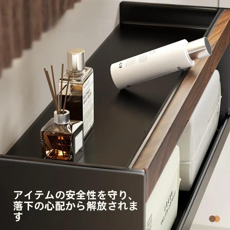 ウォールナット木製ティッシュボックス-中年風-トイレ-浴室-シンク-ペーパータオル収納ラック-穴あけ不要-シンプルデザイン