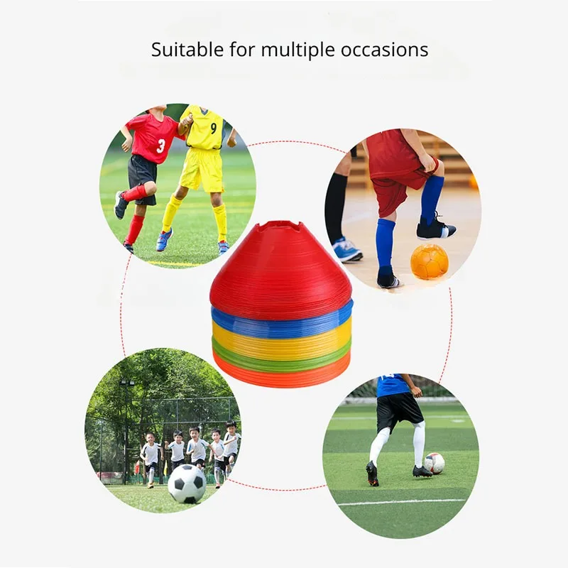 10Pcs Soccer Cone Disc Set Football Training Equipment Kid Pro Disc Cones Agility Exercise Obstacles Avoiding Sports Accessories