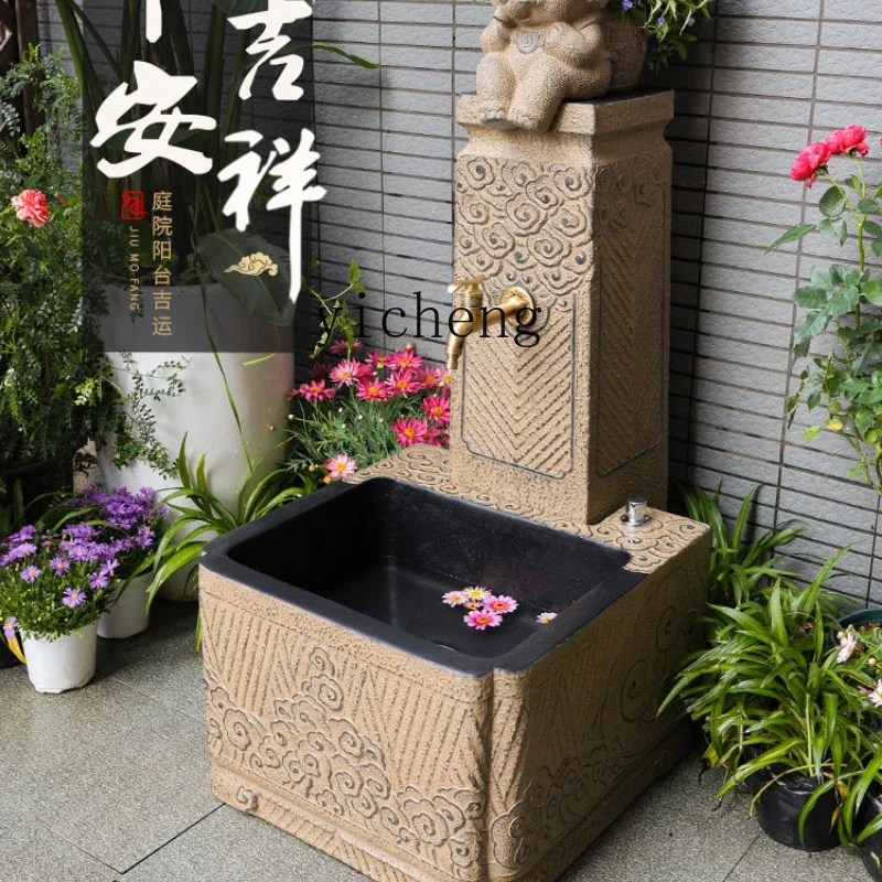 ZF outdoor mop pool courtyard garden faucet outdoor balcony floor-to-ceiling wash basin