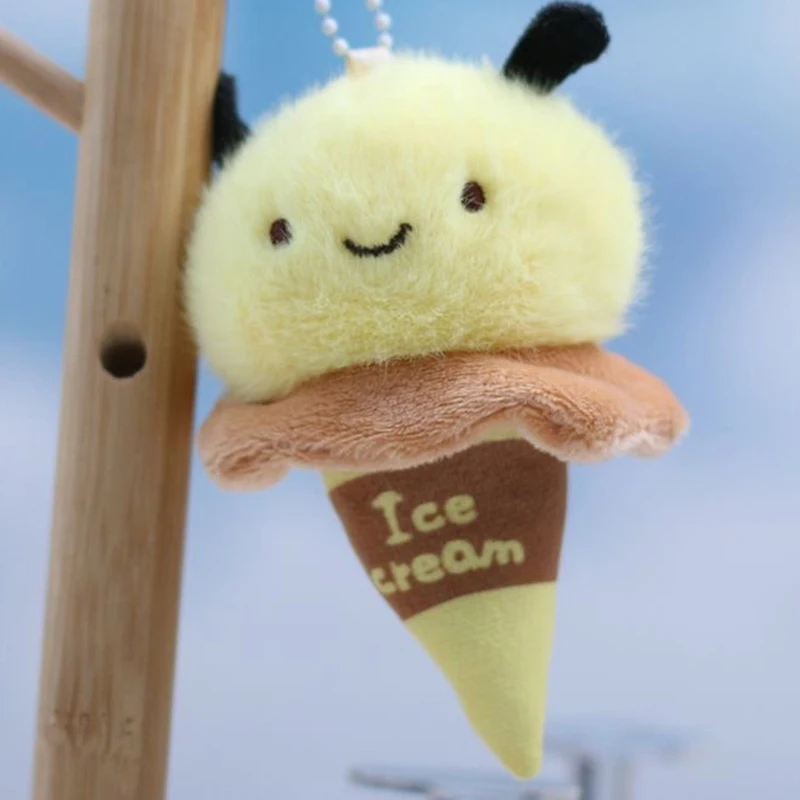 Abelha boneca pingente chaveiro elegante mochila bolsa boneca pingente de pelúcia presente da menina pingente interior do carro bonito inseto chaveiro