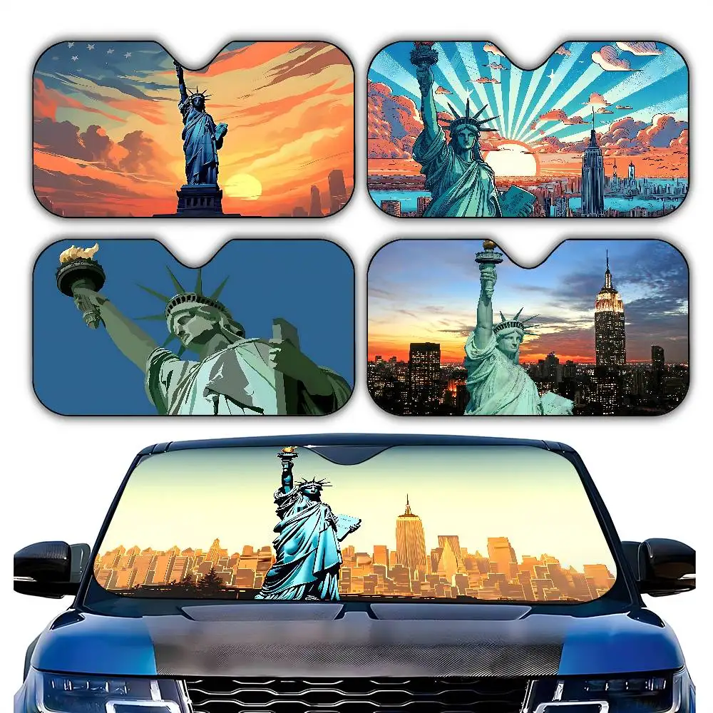 S-Statue Of Liberty Stylish And Trendy Windshield Sunshade, Car Windshield Cover, Car Sunshade Curtain, Car Sun Protection Cover