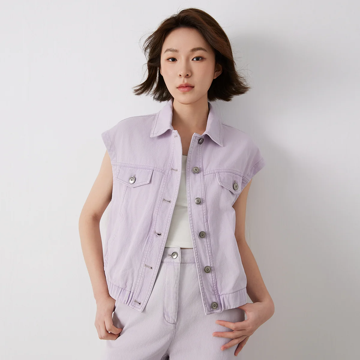 

K3137L Women's 100% Cotton Short-Sleeved Blouse Breathable Casual Top for Spring/Autumn Season Versatile Fashionable Design