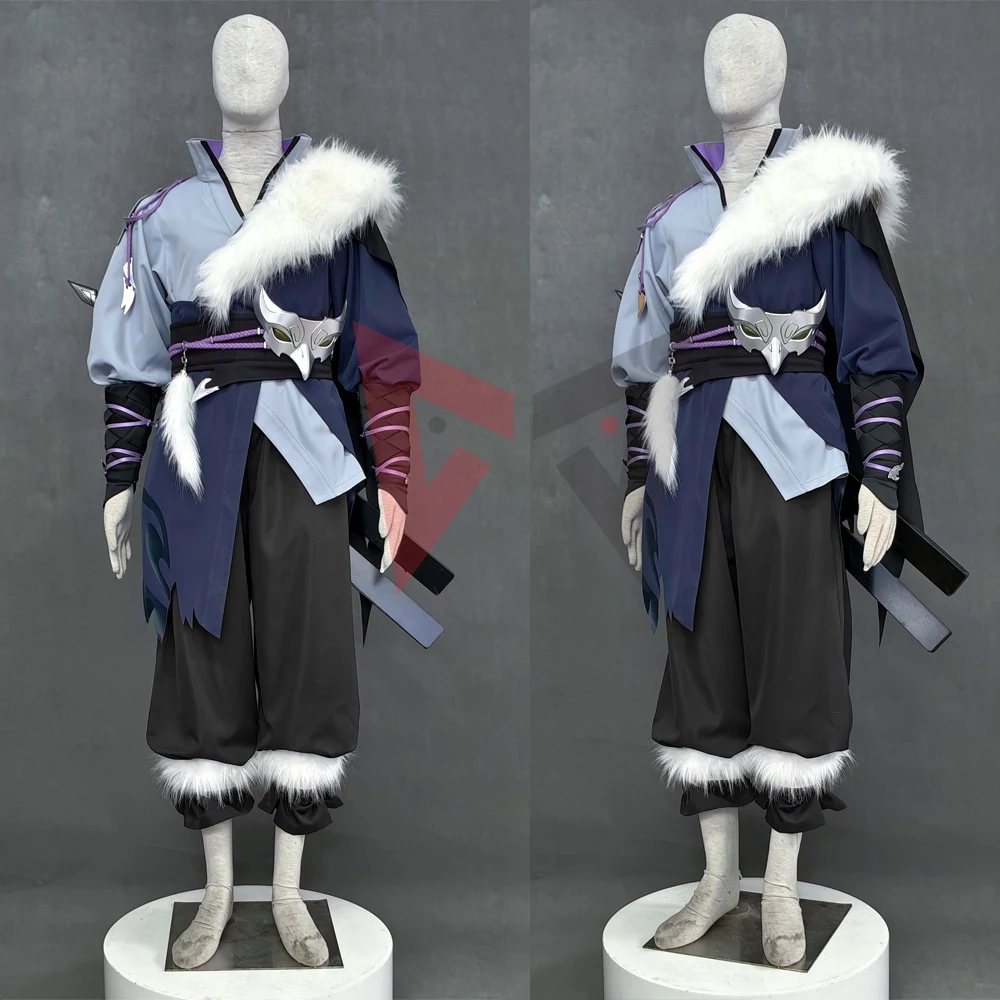 New Game Ninja Uchihang Sasukesing Cosplay Costume Hero Shirt Pants Cloak Mask For Game Party Halloween Custom Made