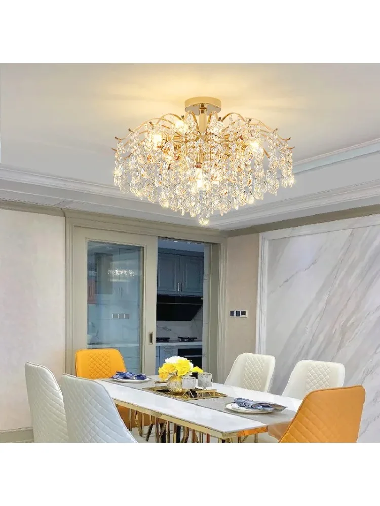 Moderne Kristall-LED-Pendelleuchte Nordischer Kronleuchter Deckenlampe für Esszimmer Wohnzimmer Schlafzimmer Luxuriöse Wohnraumbeleuchtung