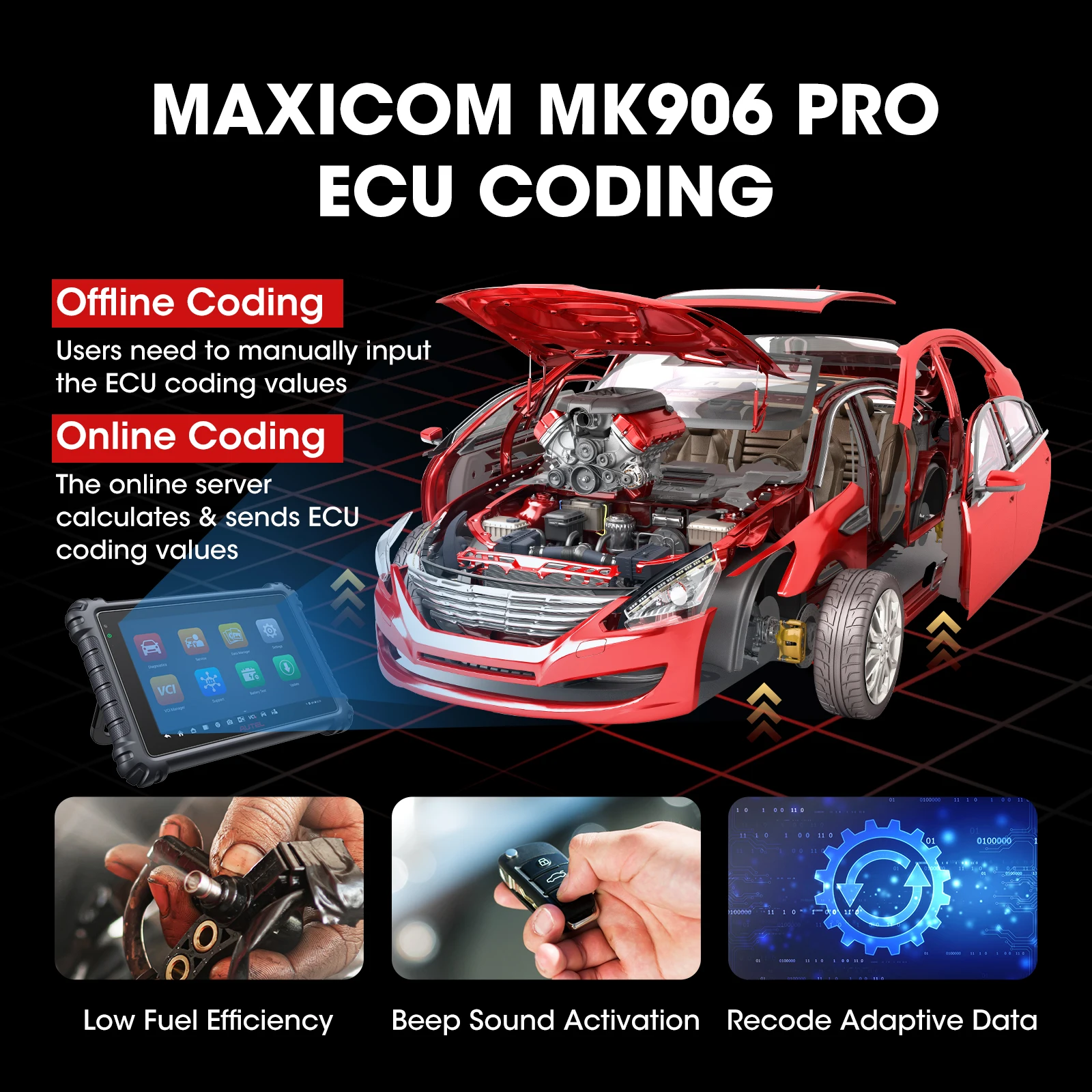 2026 Autel MaxiCOM MK906PRO MK906 Pro Diagnose-Scanner ECU-Codierung Diagnosewerkzeuge OBD2-Scanner Aktualisiertes MK906BT MS906 – Detail 3