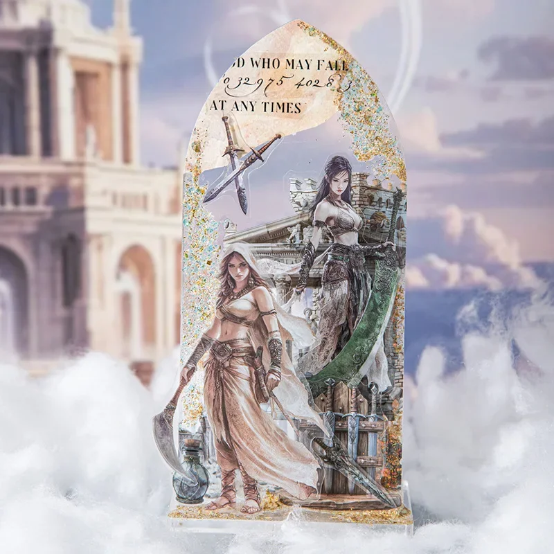 1pack/2pack 4Style Character Scenery Sticker Book Fantasy Career Journal Collection Dual-Material20Sheets Total for Creative Use