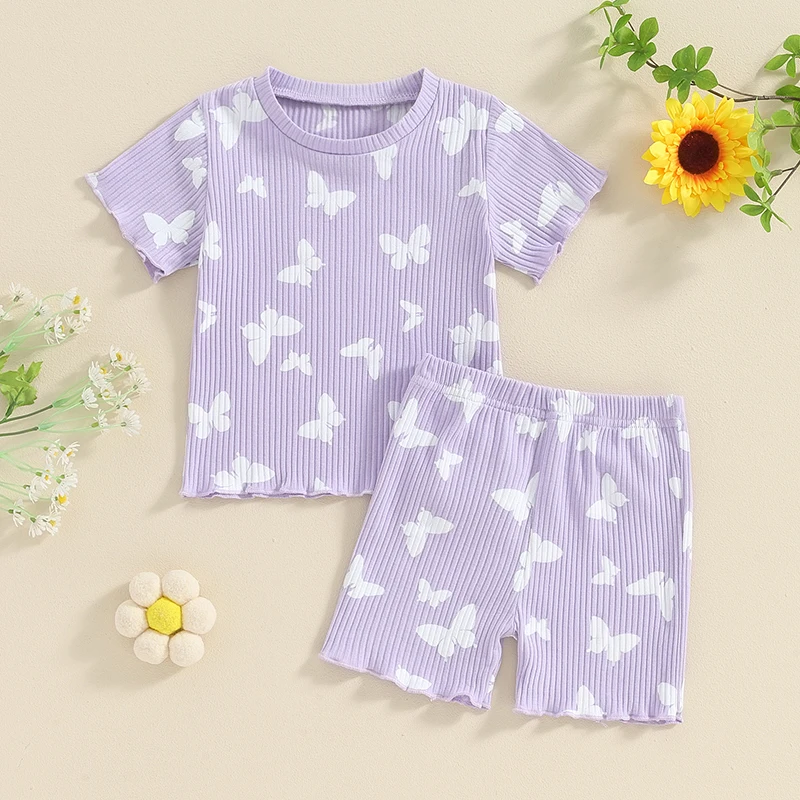 Ensemble de vêtements d\'été pour bébé fille, t-shirt à manches courtes, short en Y, tenue mignonne