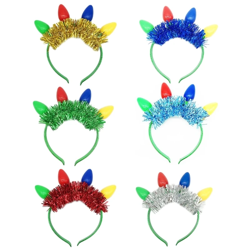 Christmas LED Light Up Headband Flashing Headpiece Glow in the Dark Hair Accessory Party Supplies for Women Girl Kids