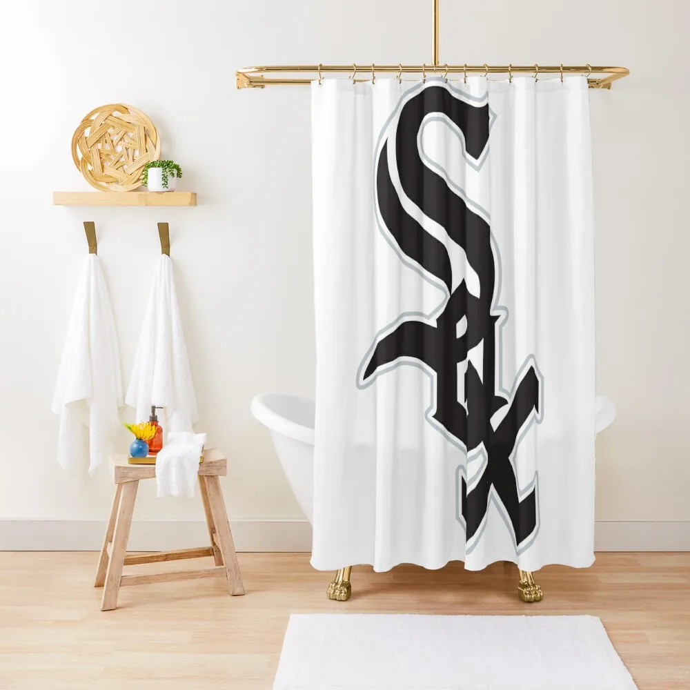 

white chicago-sox Shower Curtain Shower Bath Anime Shower Bathtub Bathroom Deco Curtain