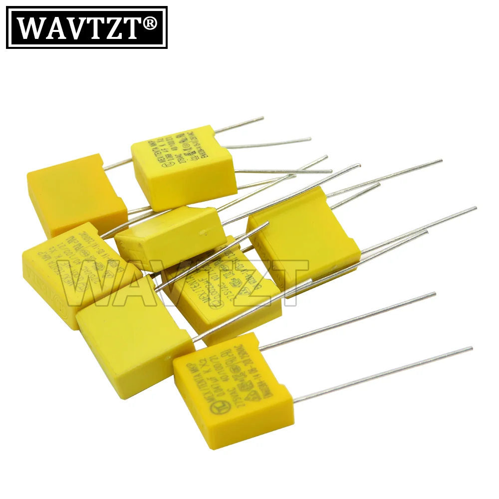 5-20PCS 275VAC X2 ตัวเก็บประจุความปลอดภัย 10 มม.~ 27.5 มม.0.022UF 0.047UF 0.1UF 0.15UF 0.22UF 0.33UF 0.47UF 0.68UF 1UF ฟิล์มโพลีโพรพิลีน