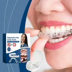 Fake Braces Portable Silicone Teeth Veneers with Storage Box Adjustable False Teeth Anti Grinding Teeth Protector denture braces