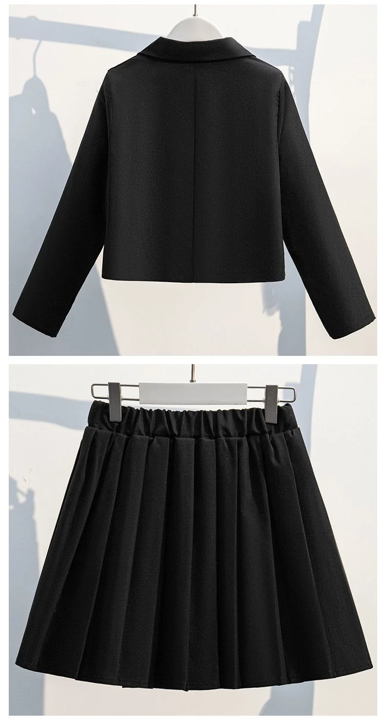 Kinder JK-Anzug Mädchen College-Stil Mode Japanische Schuluniform JK-Anzug Matrosenmädchen Blazer Kleidungsset Jacke Rock Bluse – Detail 7