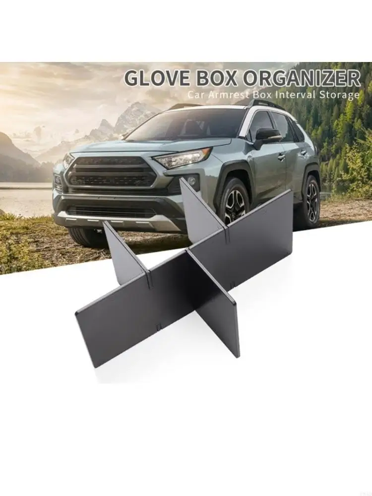 Car Center Console Divider Insert ABS Storage Piece for Armrest Box Clutter Control, Simple Interior Partition for Cards Cables