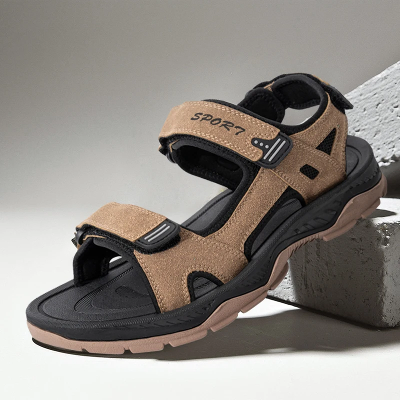 

Дышащие модные мужские сандалии, летние пляжные праздничные сандалии для мужчин, легкая обувь, новые уличные удобные повседневные сандалии